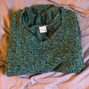 Teal/black knit sweater